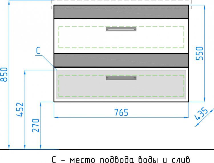 Тумба под раковину Style Line Сакура ЛС-00000183