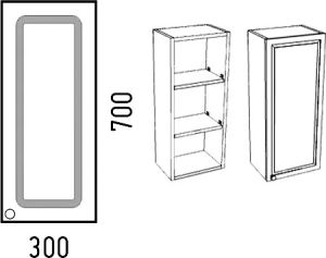 Шкаф Corozo Классика 30см белый SD-00000366