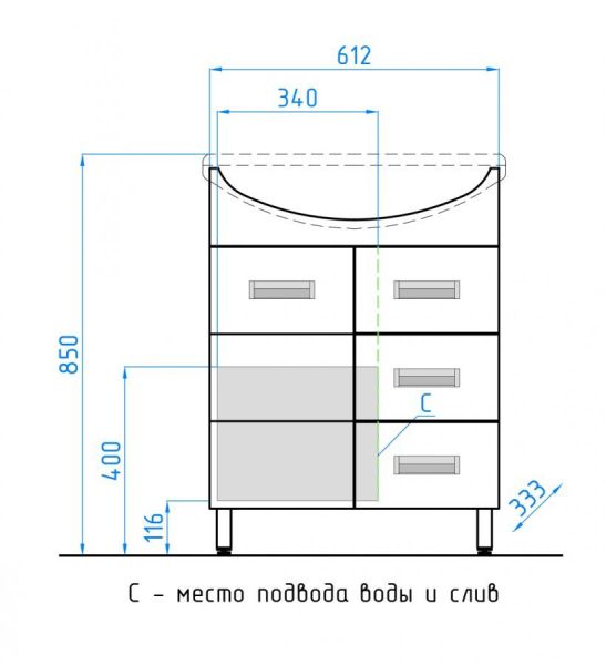 Тумба под раковину Style Line Ирис ЛС-00000016