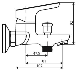 Смеситель для ванны Dorff Norma D1010008 Хром
