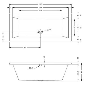 Акриловая ванна Riho Lusso B013001005 160х70см белый