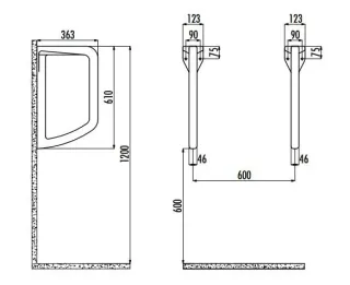 Перегородка для писсуара Creavit TP660-00CB00E-0000