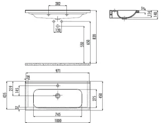 Раковина Creavit Ideal ID100-00CB00E-0000 100 см белый