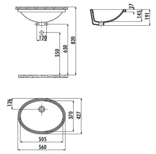 Раковина Creavit TP216-00CB00E-0000 56 см белый