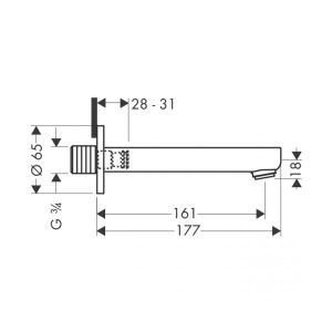 Излив для ванны Hansgrohe Metropol S 14420000
