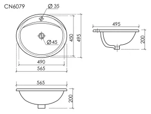 Раковина Ceramicanova Sun CN6079 56 см белый