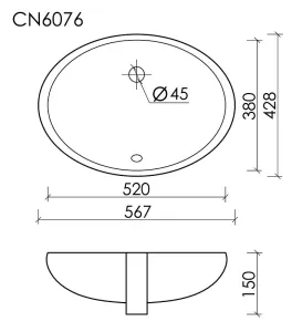 Раковина Ceramicanova Element CN6076 52 см белый