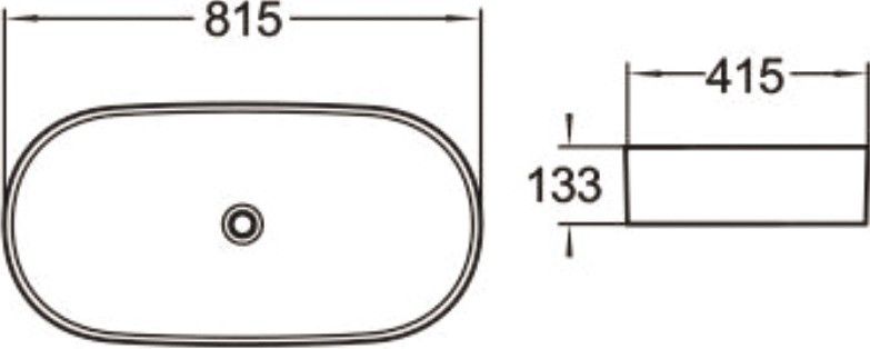 Раковина накладная SantiLine SL-1079 81см белый