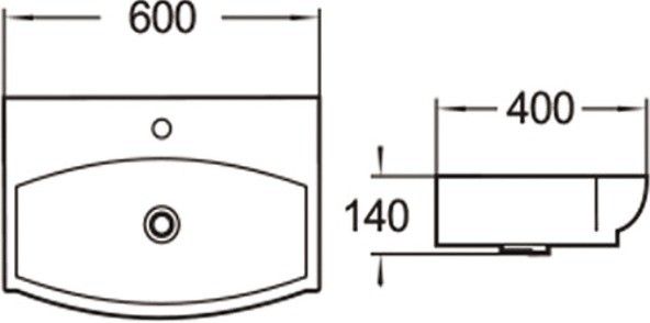 Раковина накладная SantiLine SL-2025 60см белый