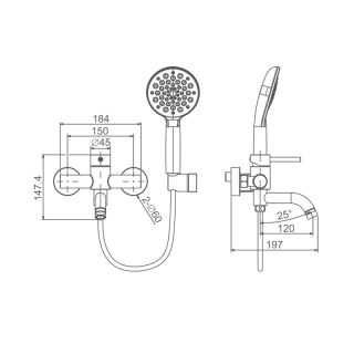 Смеситель для ванны Prohanss P31.30.03 золотой сатин