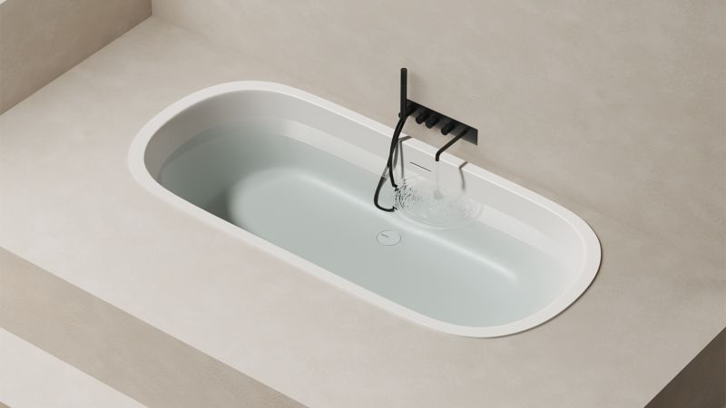 Ванна из искусственного камня Salini Ornella Axis Kit S-Sense 103512M 190x90см белый матовый