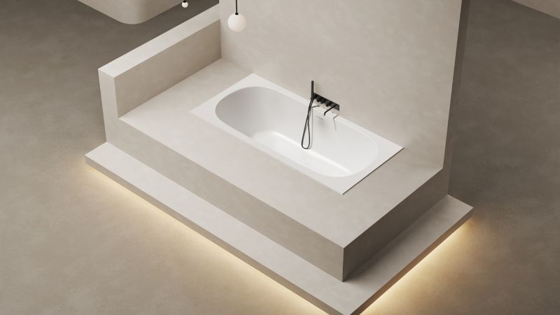 Ванна из искусственного камня Salini Ornella Axis S-Sense 103412MRF 190x90см RAL полностью