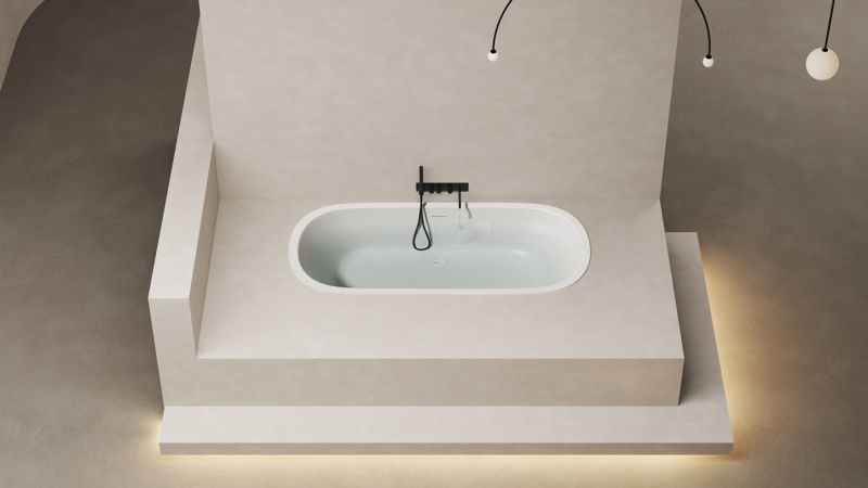 Ванна из искусственного камня Salini Ornella Axis S-Sense 103413G 170x75см белый глянцевый