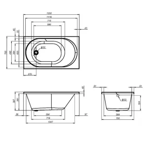 Ванна акриловая Am.Pm X-Joy W94A-120-070W-A 120x70 см белый