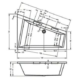 Акриловая ванна Riho Doppio B033001005 R 180x130см белый Акриловая ванна Riho Doppio B033001005 R 180x130см белый