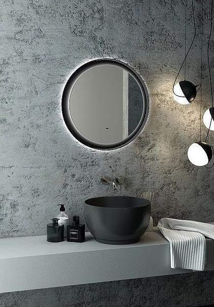 Зеркало с подсветкой Art&Max Napoli 60см серый матовый AM-Nap-600-DS-F