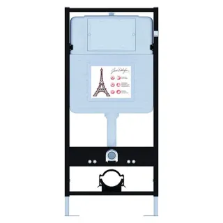 Инсталляция Jacob Delafon E21731RU-00 с безободковым унитазом Aleo сиденье с микролифтом клавиша смыва белая глянцевая