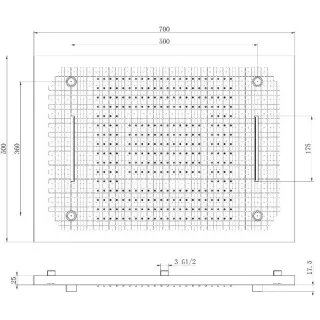 Верхний душ Boheme 429-MG 700x500 мм 3 режима золотой матовый