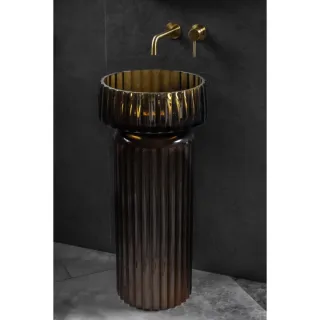 Раковина Boheme Glow Transparent Coffee 810-RIB-G-C 40x40 см накладная кофе