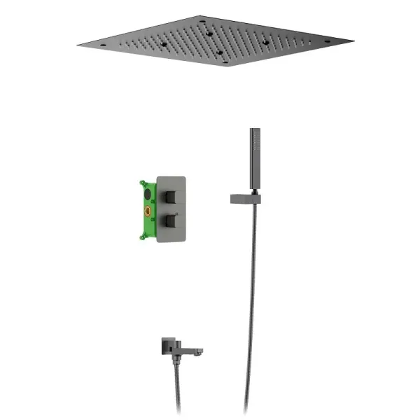 Душевой комплект Timo Petruma SX-5019/18SM с термостатом чёрное золото