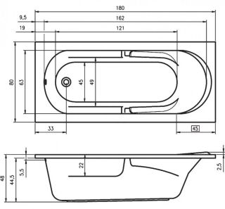 Акриловая ванна Riho Future B074001005 180x80см белый Акриловая ванна Riho Future B074001005 180x80см белый
