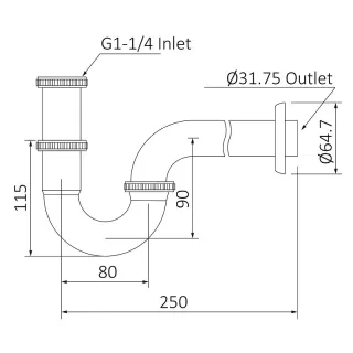 Сифон для раковины Timo 961/16L белый матовый