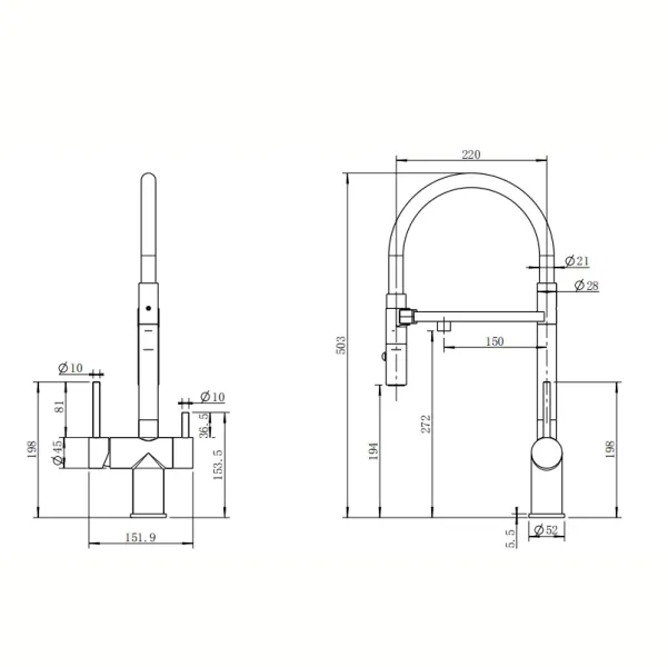 Смеситель для кухни Reflexion Lago RX9901BL оружейная сталь