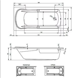 Акриловая ванна Riho Future XL B075001005 190x90см белый Акриловая ванна Riho Future XL B075001005 190x90см белый