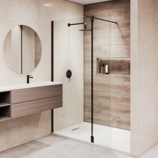 Душевая перегородка RGW WA-051B WA-010B + Z-071B 351005173-14 70 см профиль чёрный стекло прозрачное