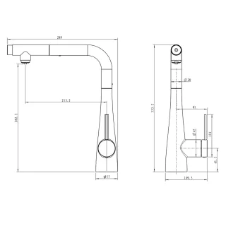 Смеситель для кухни AQUAme Cucina AQM9902BG с выдвижным изливом золото брашированное
