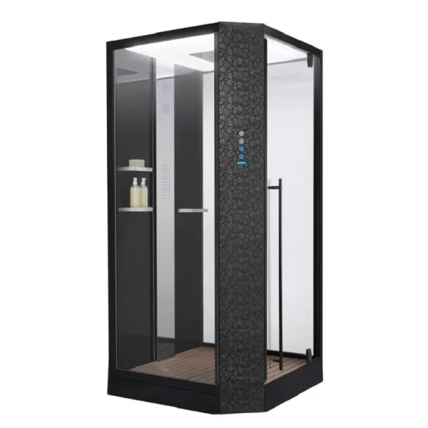 Душевая кабина Orans SR-89101RS 89101RBLH 100x100 см профиль чёрный стекло прозрачное