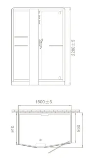 Душевая кабина Orans SR-89102RS 89102RWLH 150x100 см профиль белый стекло прозрачное