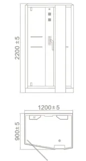 Душевая кабина Orans SR-89105LS 89105LBLH 120x90 см профиль чёрный стекло прозрачное