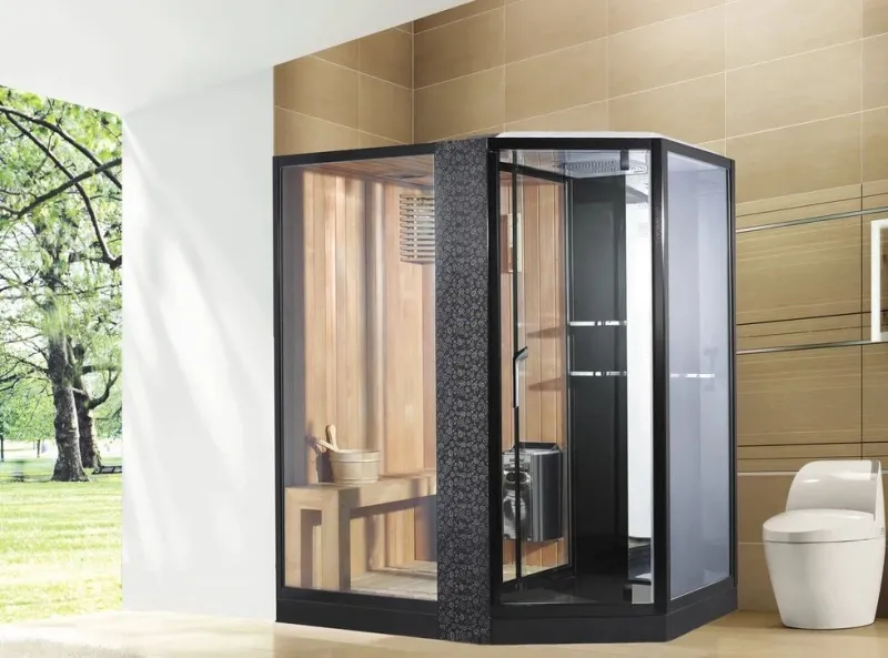 Душевая кабина Orans SR-89103LS 89103LBLH 180x130 см профиль чёрный стекло прозрачное