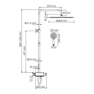 Душевой комплект WasserKRAFT A113.117.058.CH Thermo хром