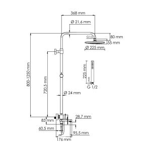 Душевой комплект WasserKRAFT A174.077.217.CB черный