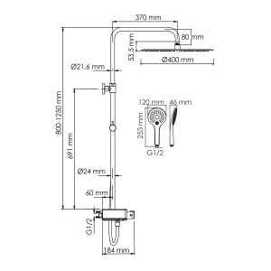 Душевой комплект WasserKRAFT A113.117.155.CH Thermo хром