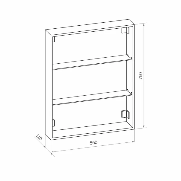 Зеркало-шкаф Reflexion Cube 60 RF2211CB с подсветкой 60х80