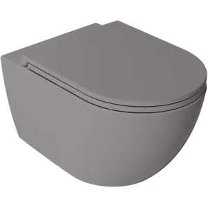 Подвесной унитаз Isvea Vea Rondo 10VA02002SV-2V безободковый серый камень матовый
