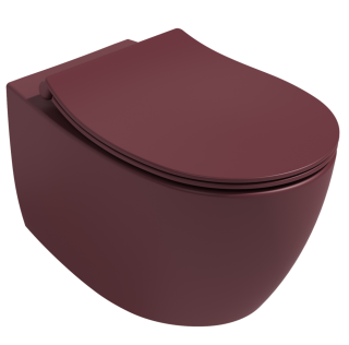 Подвесной унитаз Isvea Sentimenti Neo 10AR02010SV-2R безободковый крышка микролифт бордовый матовый Подвесной унитаз Isvea Sentimenti Neo 10AR02010SV-2R безободковый крышка микролифт бордовый матовый
