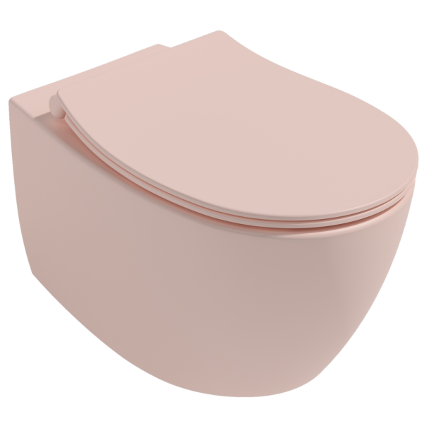 Подвесной унитаз Isvea Sentimenti Neo 10AR02010SV-2S безободковый крышка микролифт лососевый матовый