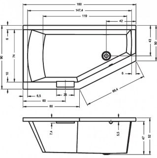 Акриловая ванна Riho Geta B029001005 R 160x90см белый Акриловая ванна Riho Geta B029001005 R 160x90см белый