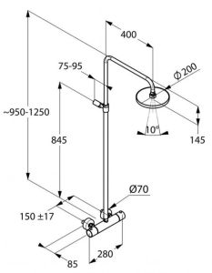 Душевая стойка Kludi A-QA Mono shower system с термостатом хром 6608105-00