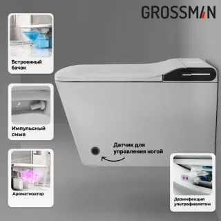 Комплект Grossman 2 в 1: инсталляция 901.K31.01.000 унитаз GR-5702 smart