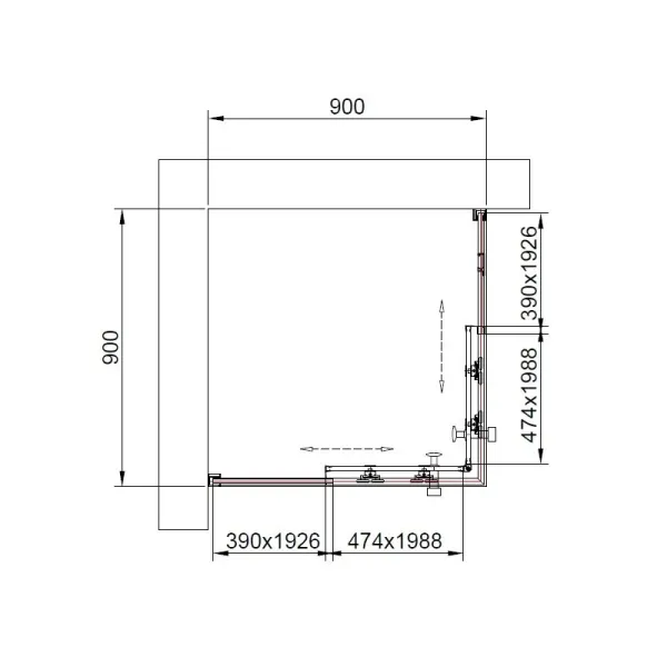 Душевой уголок Timo T40 90x90 см чёрный