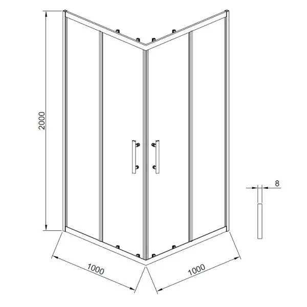 Душевой уголок Timo T41 100x100 см чёрный Душевой уголок Timo T41 100x100 см чёрный