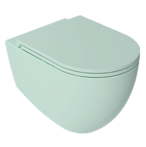 Подвесной унитаз Isvea Infinity 10NF02001SV-2T безободковый крышка микролифт мятно-зелёный матовый