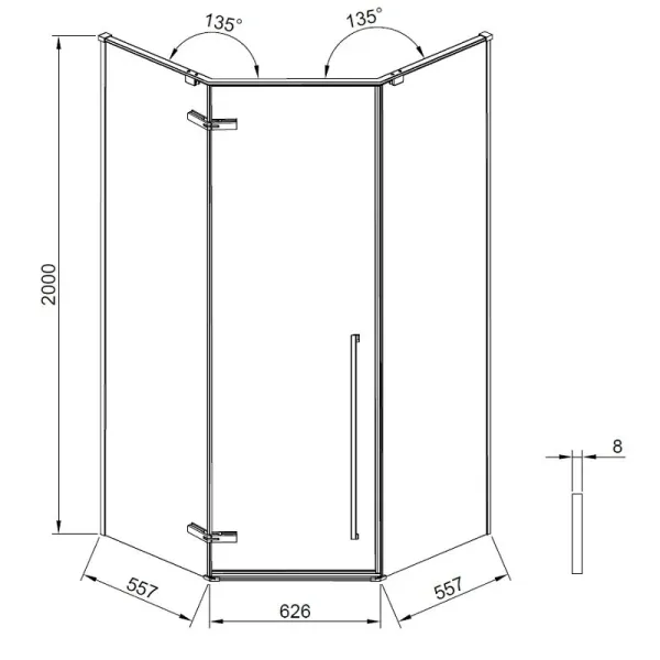 Душевой уголок Timo T67 100x100 см никель Душевой уголок Timo T67 100x100 см никель