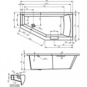 Акриловая ванна Riho Geta B032001005 L 170х90см белый