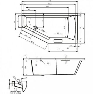 Акриловая ванна Riho Geta B032001005 L 170х90см белый Акриловая ванна Riho Geta B032001005 L 170х90см белый